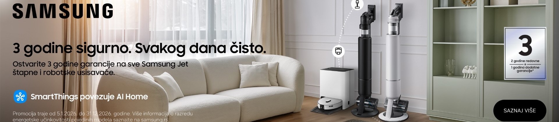 Samsung 3 godine garancije za usisivače